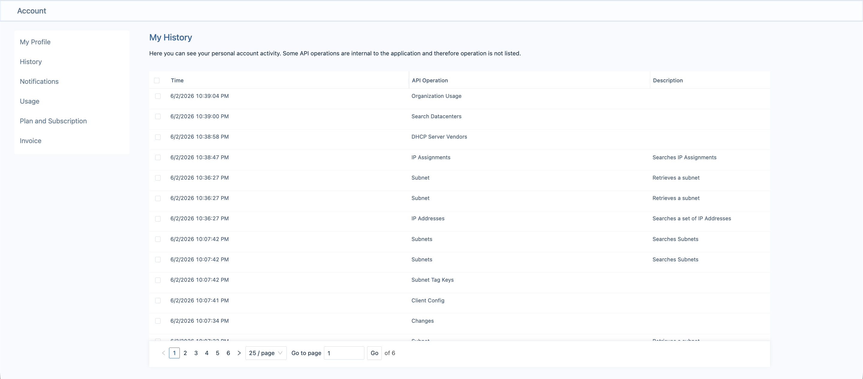My History page