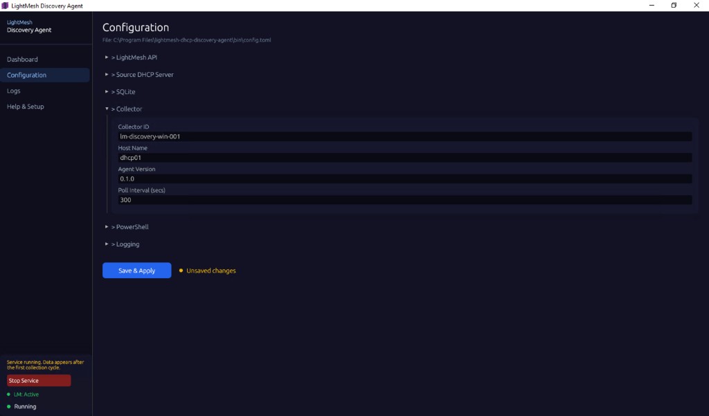 Collector poll interval and related fields