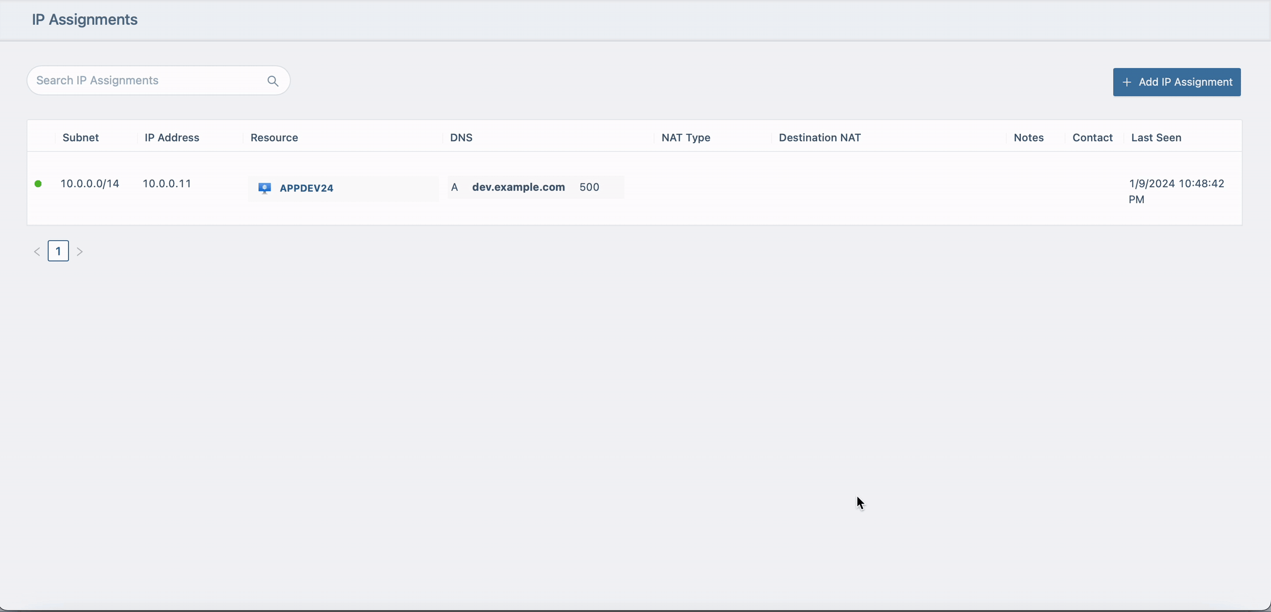 NAT inside IP Assignment