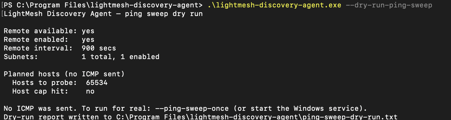 Server Core - –dry-run-ping-sweep